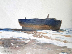 A long-abandoned barge in Skansbukta, Svalbard reminiscent of days gone by. © The IK Workshop Society at www.ikfoundation.org. Abandoned boat, Svalbard