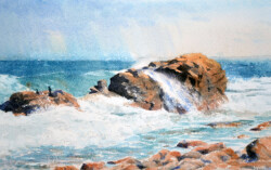 Sunshine, rain and waves at Hovs Hallar, Skåne. Hovs hallar