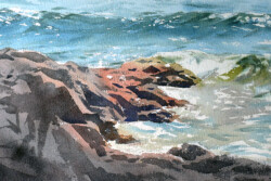 Waves and rocks at Kullen, Skåne. Kullen